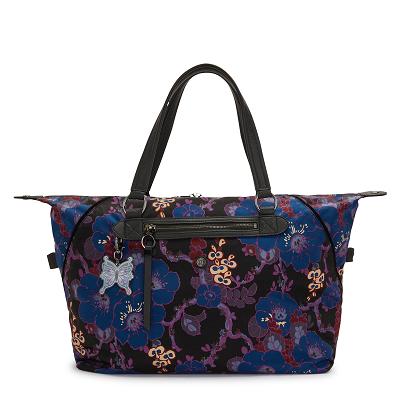 Kipling Art Medium Weekendtas Zwart Bloemen | Ki2016O
