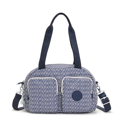 Kipling Cool Defea Schoudertas Blauw Wit | Ki1942Z