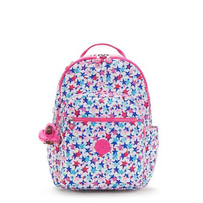 Kipling Seoul Large Schooltas Blauw Roze | Ki2191J