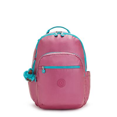Kipling Seoul Large Schooltas Roze Metal | Ki2187A